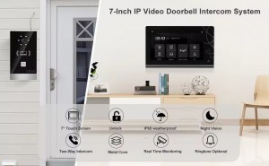 Smart Digital IP Video Intercom Doorbell Camera Home Villa 7_ Intercom Door Phone Cat 5 RJ45 Wired Video Door Bell for Villa