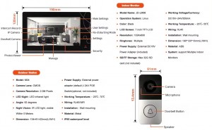 High quality WiFi camera doorbell with power adapter RJ45 Cat 5 built-in Tuya smart video door intercom system