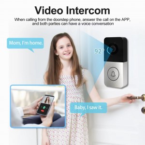 High quality WiFi camera doorbell with power adapter RJ45 Cat 5 built-in Tuya smart video door intercom system