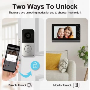 High quality WiFi camera doorbell with power adapter RJ45 Cat 5 built-in Tuya smart video door intercom system