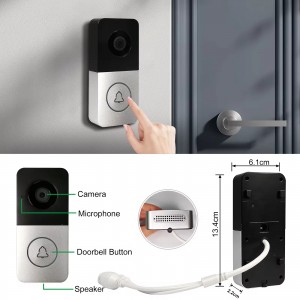 High quality WiFi camera doorbell with power adapter RJ45 Cat 5 built-in Tuya smart video door intercom system