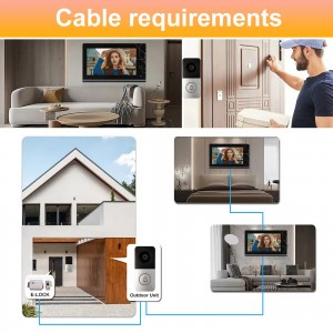 High quality WiFi camera doorbell with power adapter RJ45 Cat 5 built-in Tuya smart video door intercom system