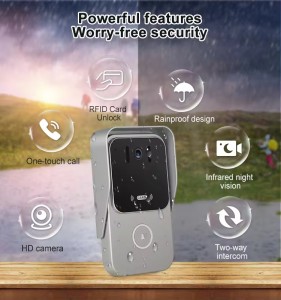 CAT5 Digital IP POE Smart Doorbell Intercom Kit Tuya Smart IP Door Bell Camera Touch Screen 7 Inch Audio Video Intercom System