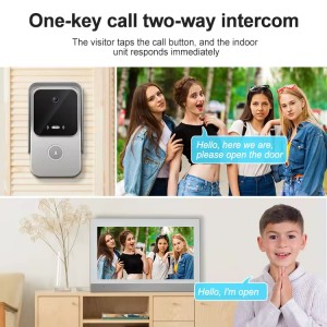 CAT5 Digital IP POE Smart Doorbell Intercom Kit Tuya Smart IP Door Bell Camera Touch Screen 7 Inch Audio Video Intercom System