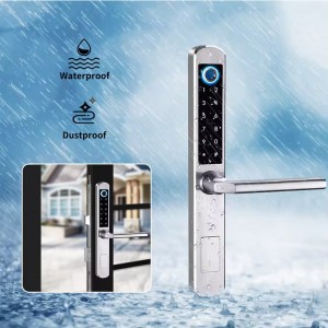 Waterproof Stainless Steel 304 TTLock App Fingerprint Password Keyless Entry Smart Sliding Aluminum Door Lock